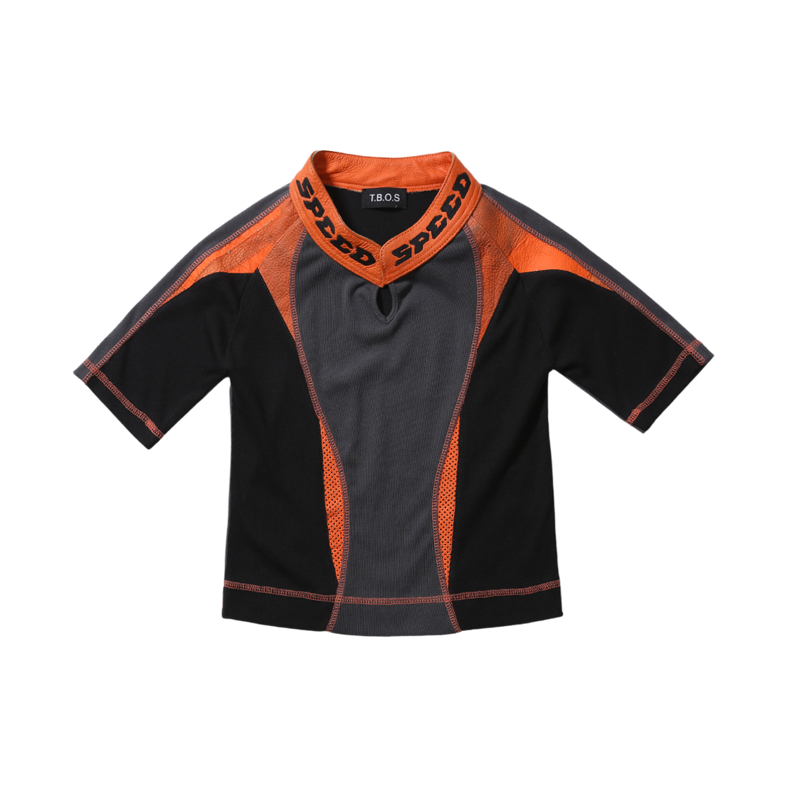티비오에스 리빌트 레이싱 스킨 크롭 탑 오렌지(T.B.O.S Rebuilt Racing Skin crop Top Orange)