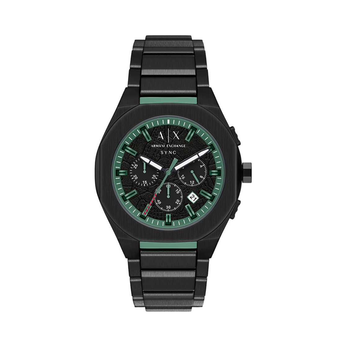 아르마니 익스체인지 싱크 크로노그래프 44mm 블랙 블랙(Armani Exchange Sync Chronograph 44mm Black Black)