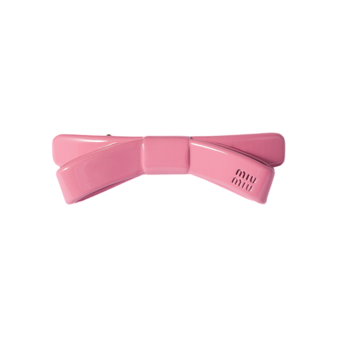5IF358-2G88-F0638 Miu Miu Enameled Metal Hair Clip Begonia Pink