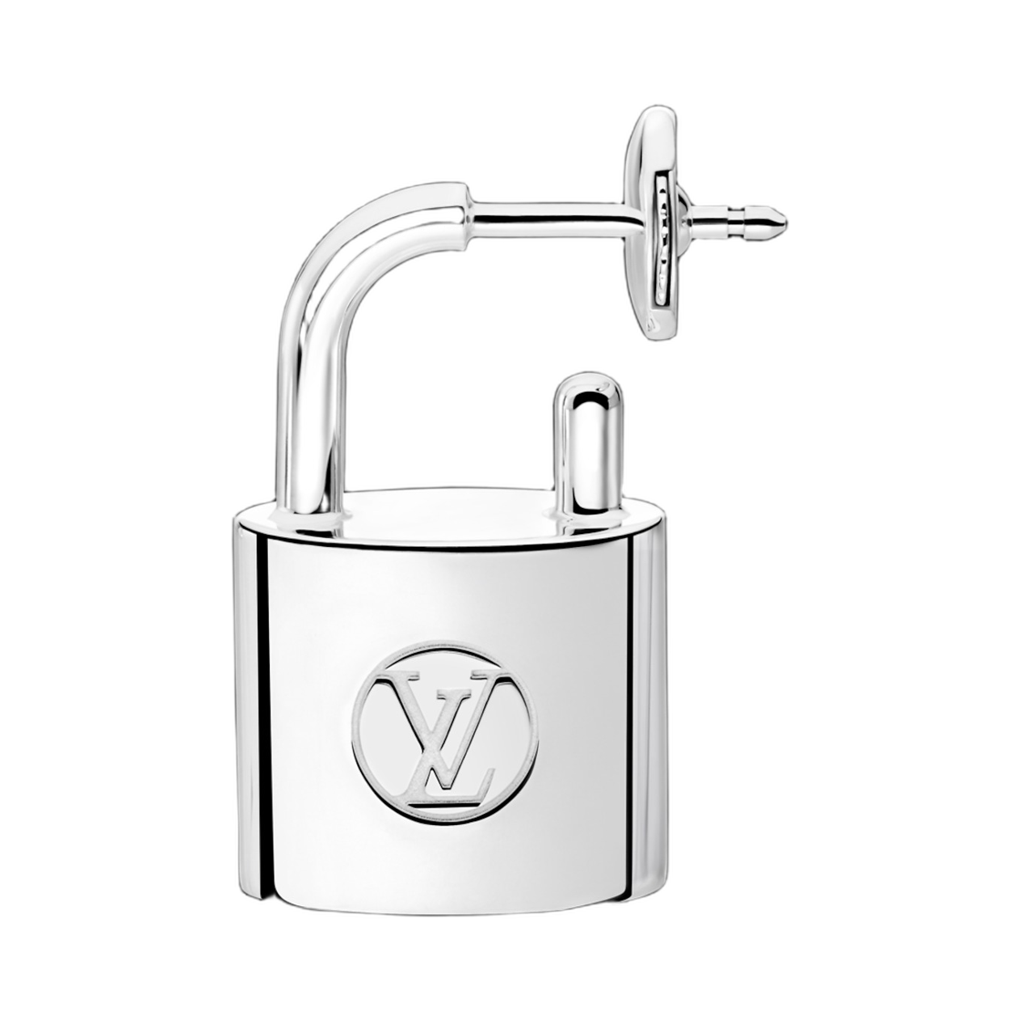 Q16848 Louis Vuitton x UNICEF Silver Lockit Earring Sterling Silver
