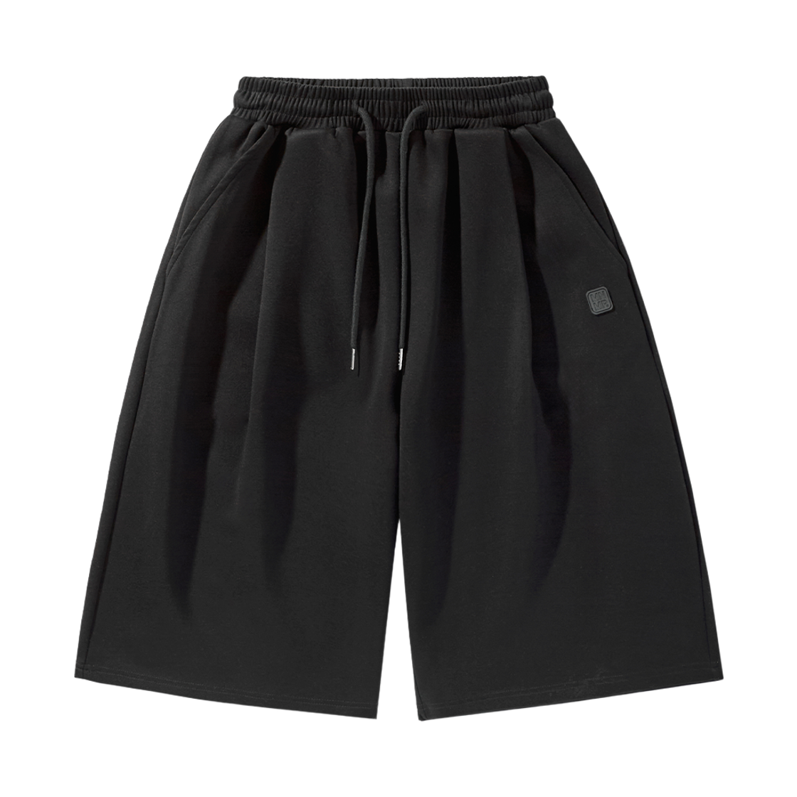 미니멀프로젝트 멀티턱 와이드 TR 스웨트 하프 팬츠 MSP302 블랙(MINIMALPROJECT Multi-Pleat Wide Tr Sweat Half Pants MSP302 Black)
