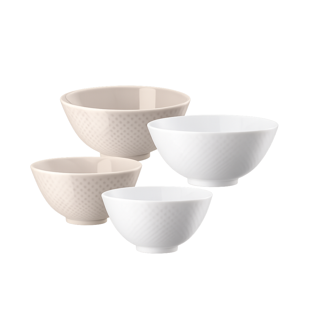 로젠탈 준토 공기+대접 2인조 4p 세트(Rosenthal Junto Rice Bowl & Soup Bowl Set for Two (4‑Piece Set))