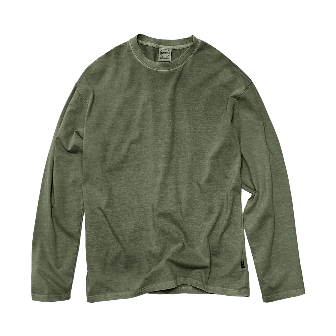 미니멀프로젝트 피그먼트 워시드 오버핏 롱 슬리브 티셔츠 MLT105 카키(MINIMALPROJECT Pigment Washed Overfit Long Sleeve T-Shirt Mlt105 Khaki)