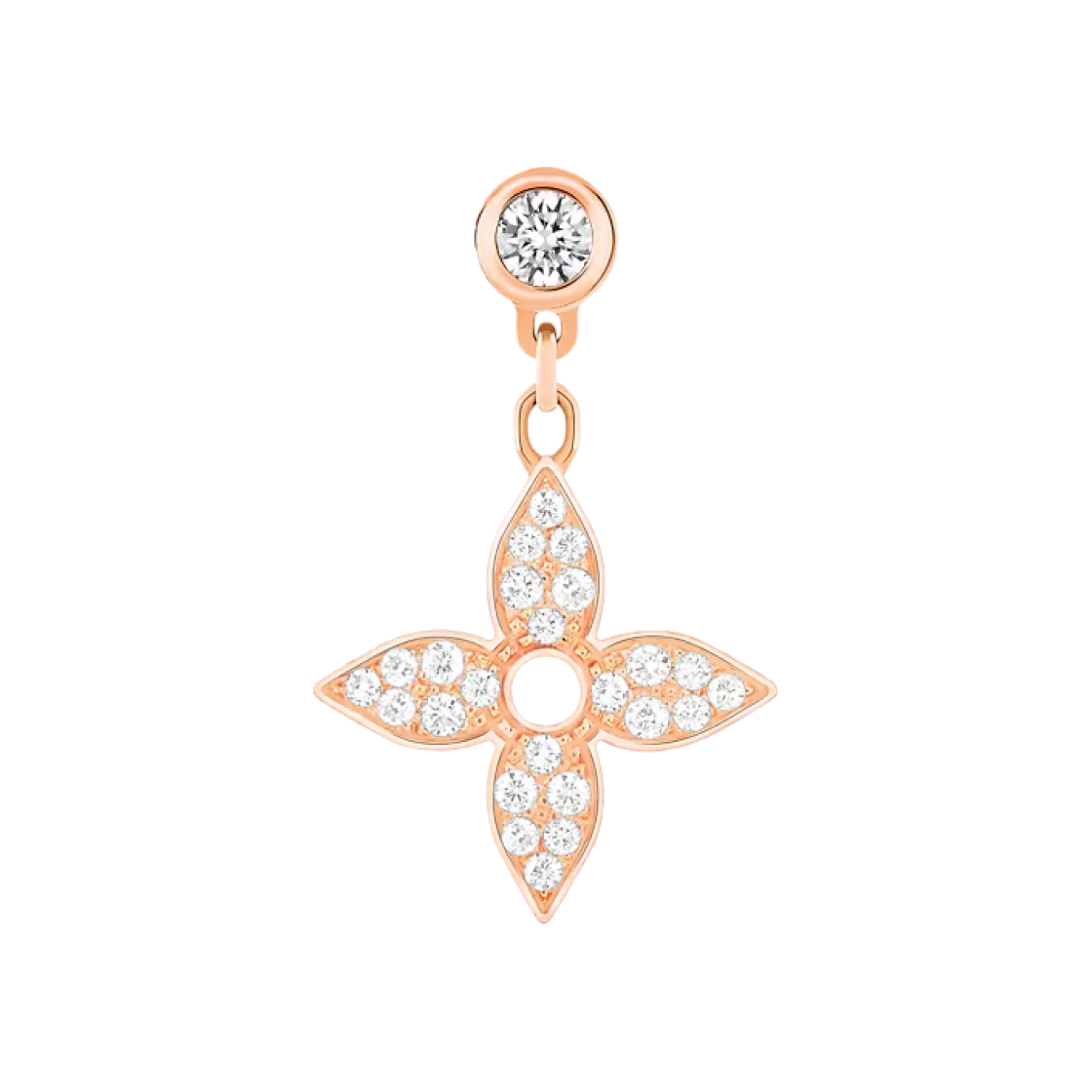 Q06169 (W) Louis Vuitton Idylle Blossom Ear Stud Per Unit Pink Gold Diamond