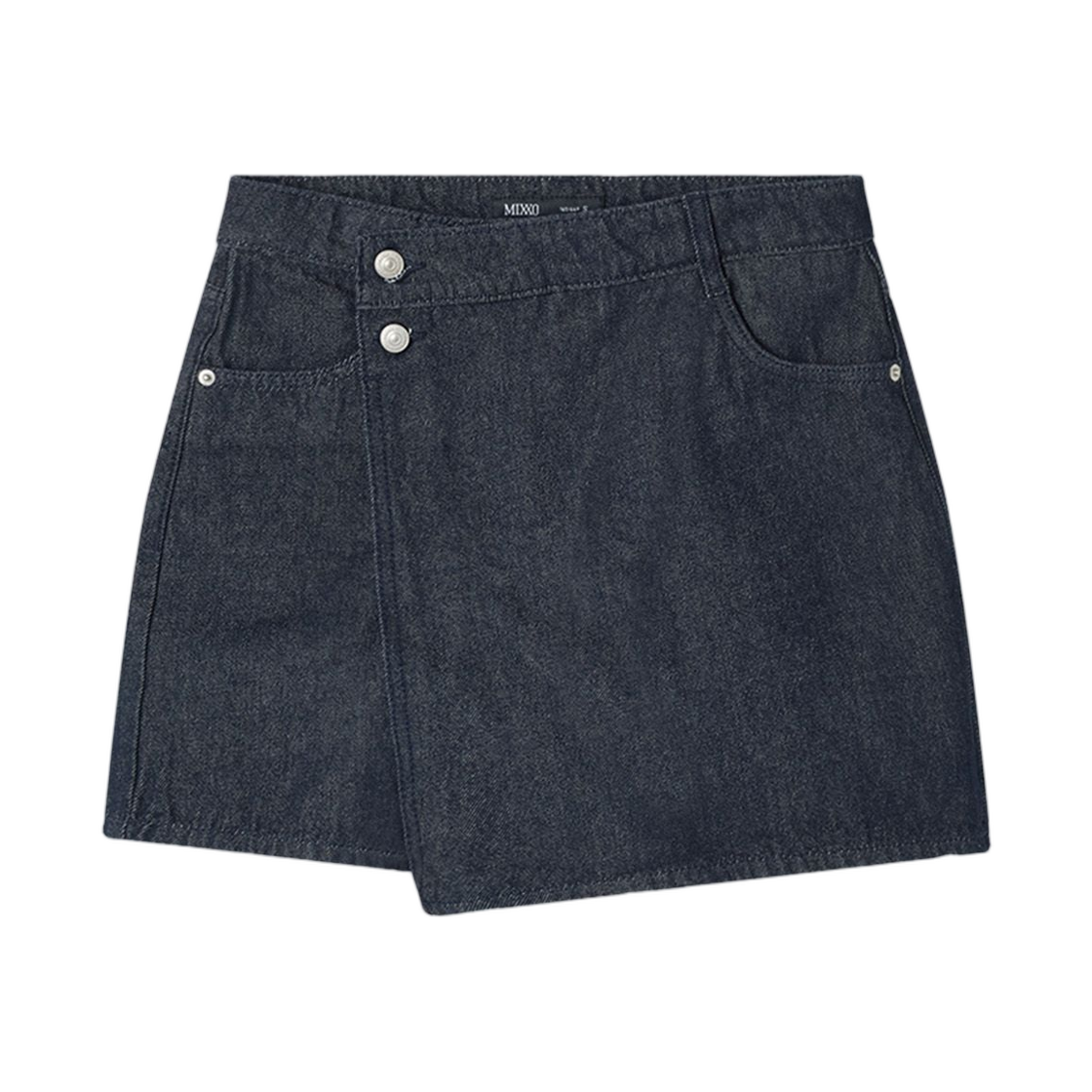(W) 미쏘 x 쭈언니 데님 스커트 팬츠 다크 네이비((W) Mixxo x Jju Unni Denim Skirt Pants Dark Navy) - 1