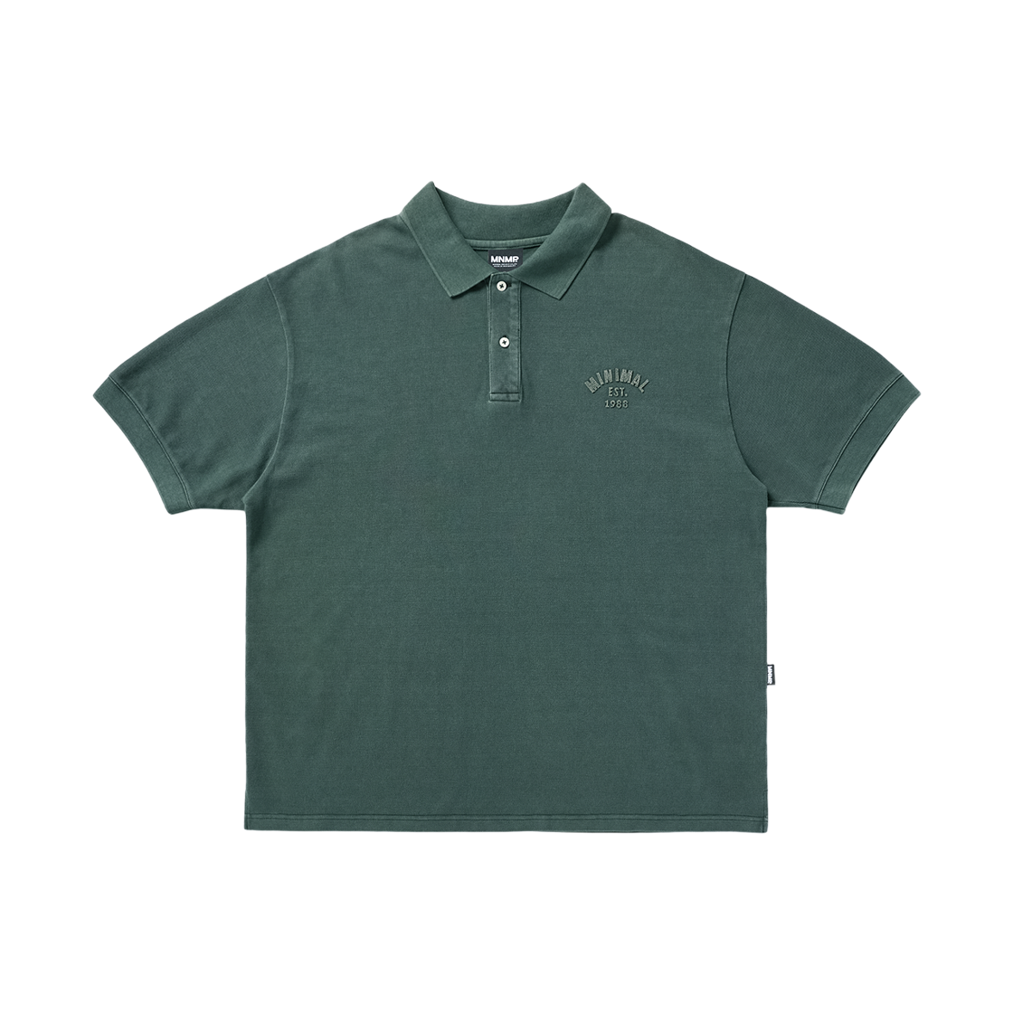 미니멀프로젝트 미니멀 피그먼트 반팔 카라 티셔츠 MKT104 블루 그린(MINIMALPROJECT Pigment Short Sleeve Collar T-Shirt MKT104 Blue Green)