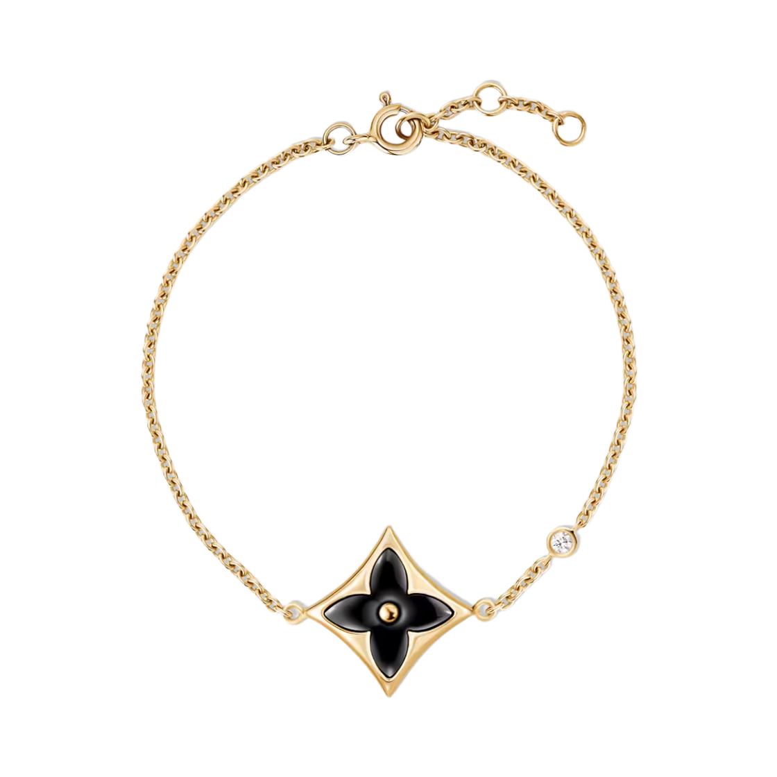 Q95677 (W) Louis Vuitton Color Blossom BB Star Bracelet Yellow Gold Onyx Diamond