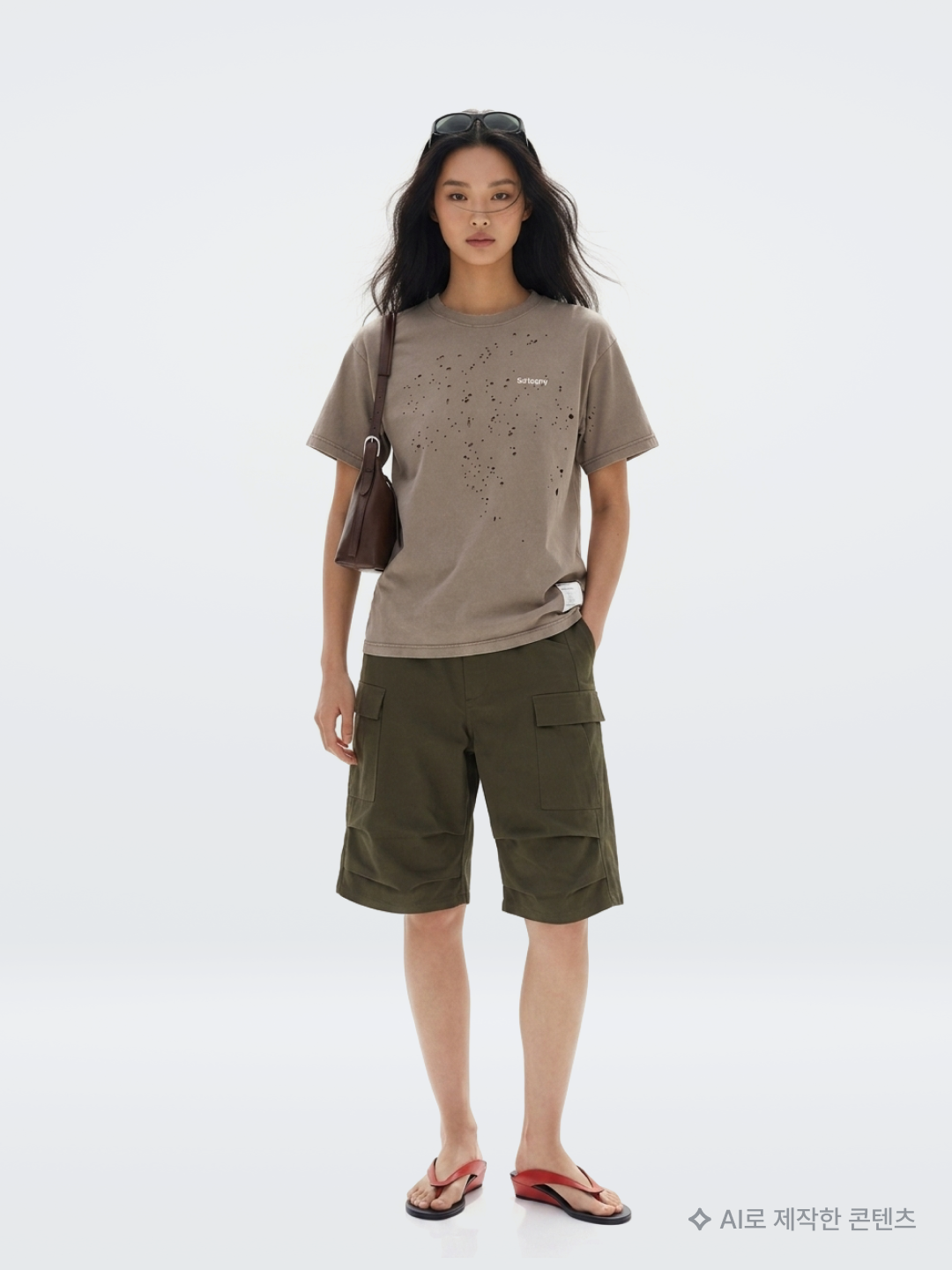 Coiris Arina Button Crop Sleeveless Beige, Adidas Originals Capri Shorts Crew Blue Cream White - KR Sizing 착용 스타일 - 6