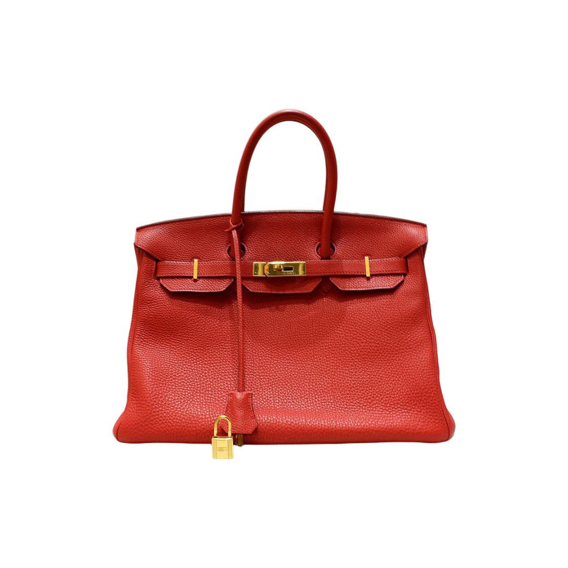 IT5M9WL2F8CR Hermes Birkin 35 Red Tote Bag P Engraving