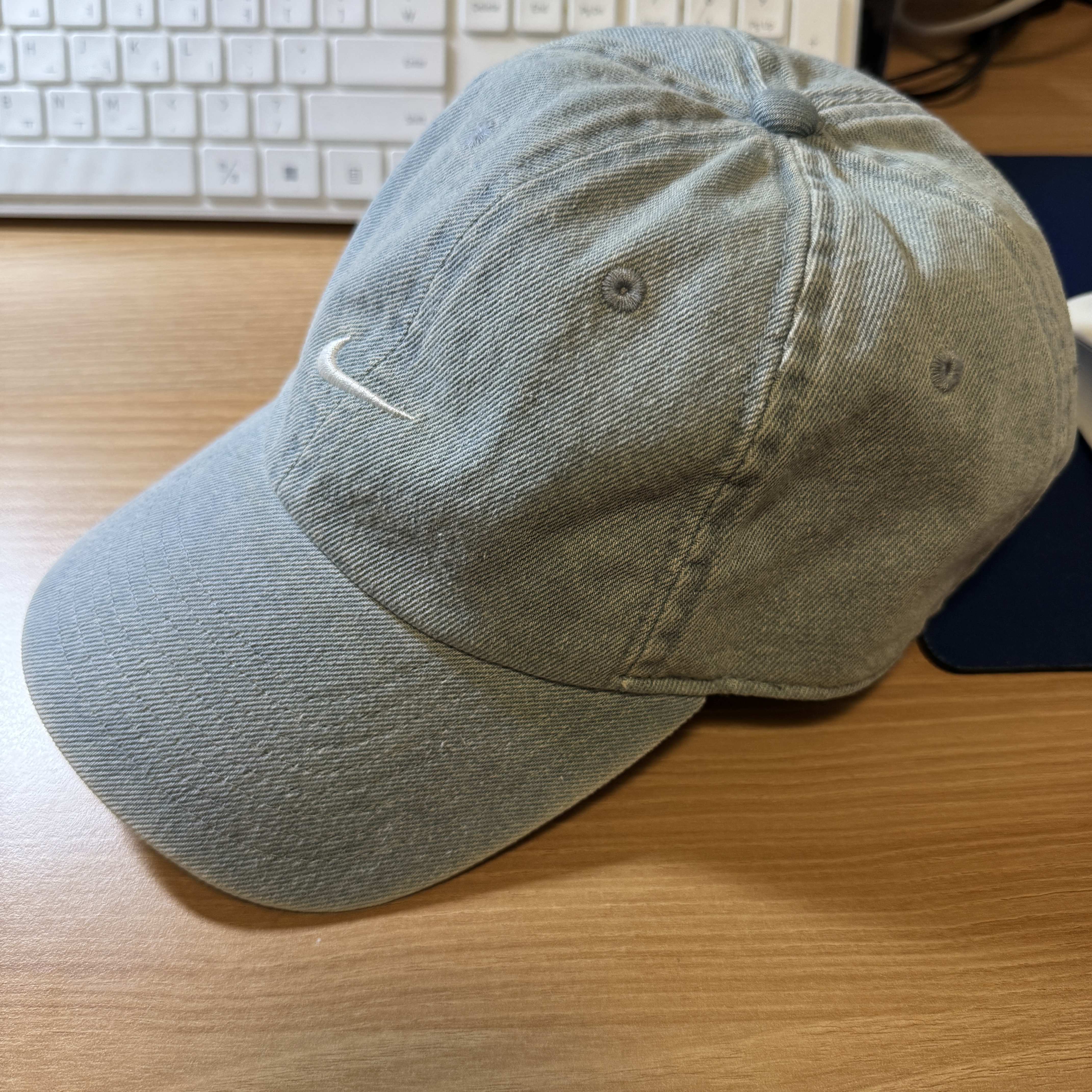 Nike Club Unstructured Denim Cap Aegean Storm Thunder Blue 착용 스타일