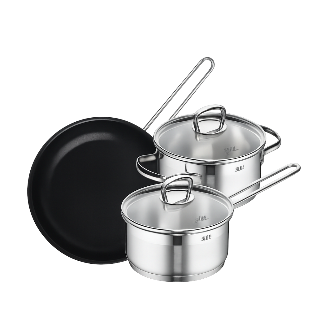 실리트 롬바르디아 냄비,후라이팬 3종(16편수+16L+FP24) 세트(Silit Lombardia Pot & Frying Pan 3‑Piece Set (16cm Saucepan + 16cm Low Pot + 24cm Frying Pan))