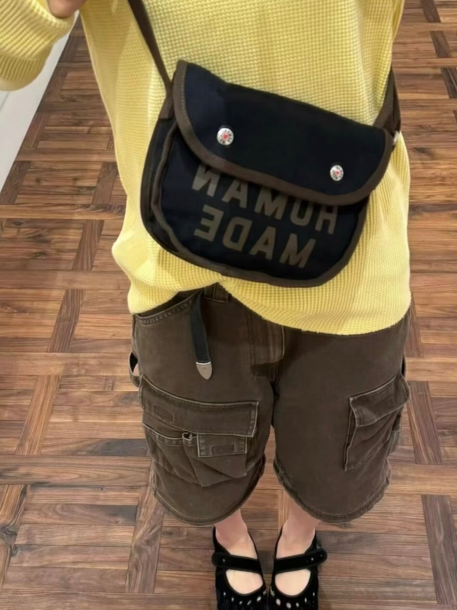 Human Made Shoulder Bag Black 착용 스타일