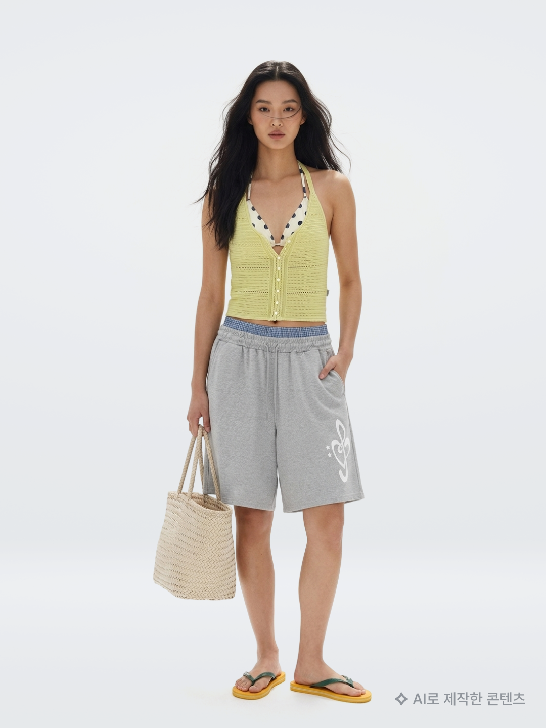 Coiris Arina Button Crop Sleeveless Beige, Adidas Originals Capri Shorts Crew Blue Cream White - KR Sizing 착용 스타일 - 10