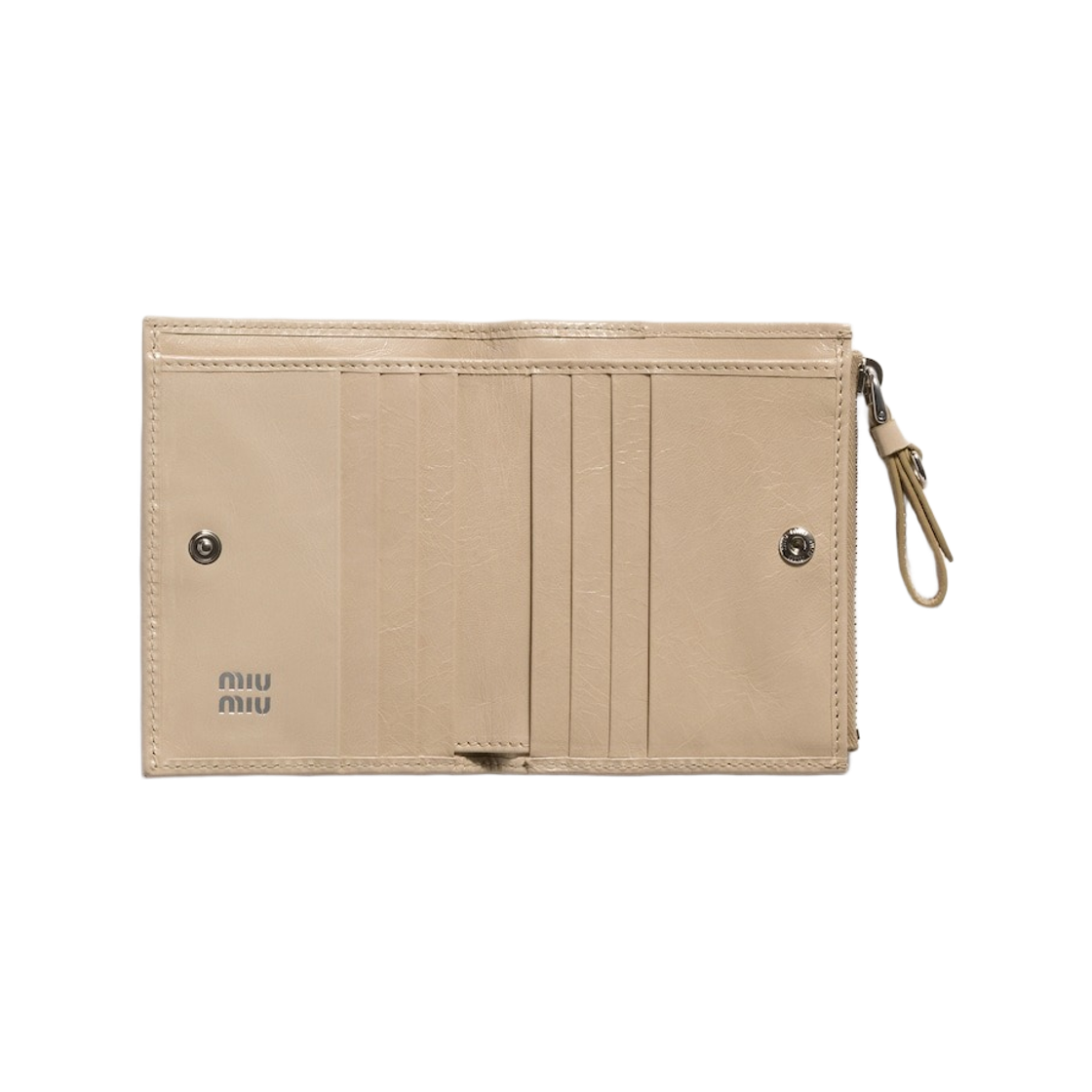 미우 미우 스몰 레더 월렛 트래버틴 스톤(Miu Miu Small Leather Wallet Travertine Stone) - 2