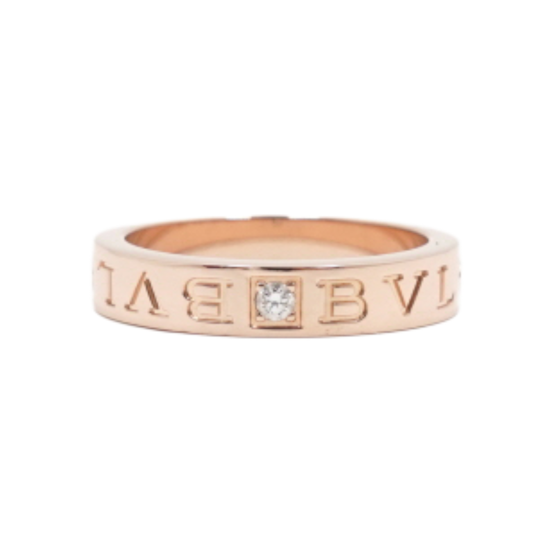 ITWHJJBKFV2E Bulgari 341825 18K Pink Gold 0.04ct Diamond BB B.Zero1 Essential Band Ring