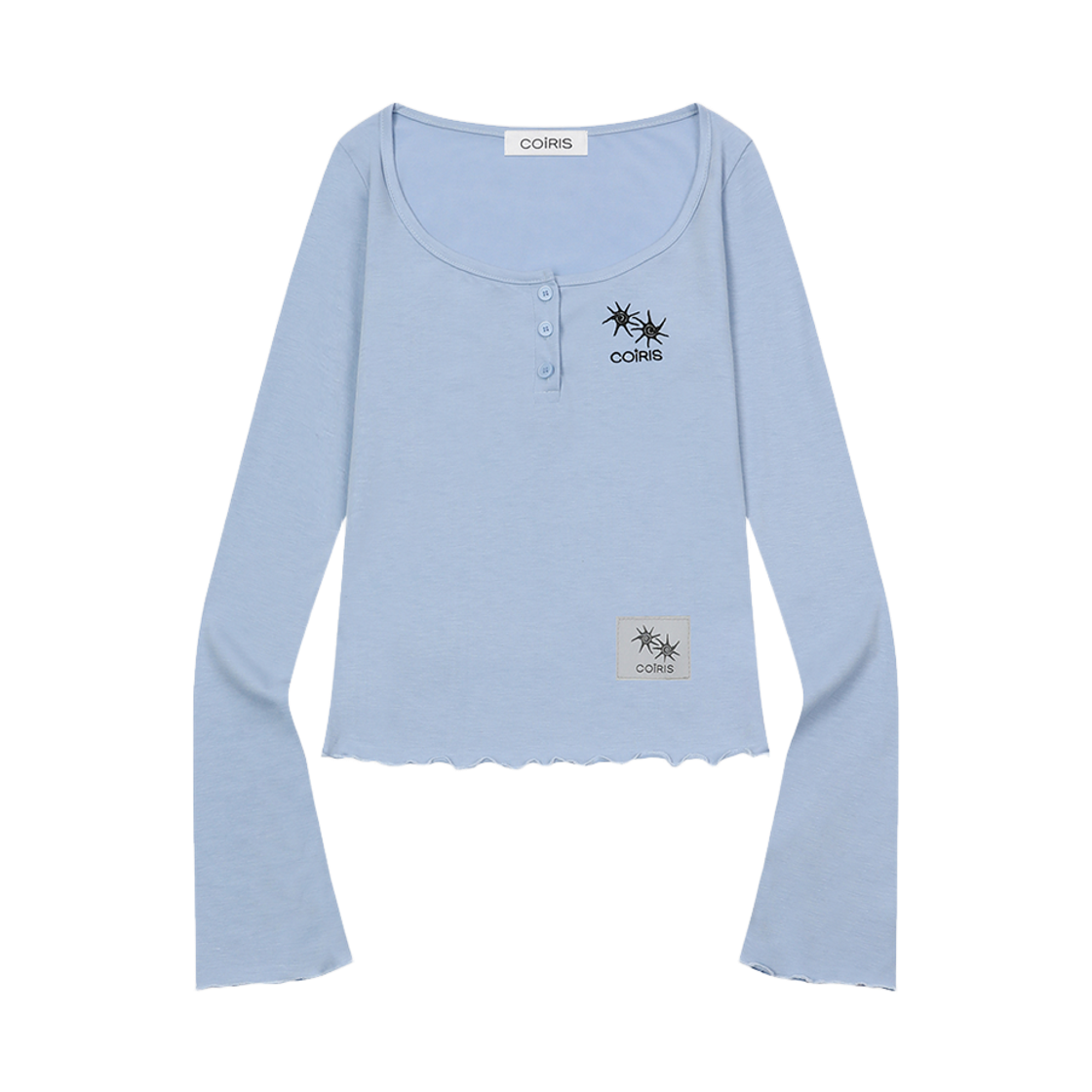 C-P00000HR Coiris Daro U-Neck Slim Fit Button Long Sleeve T Sora