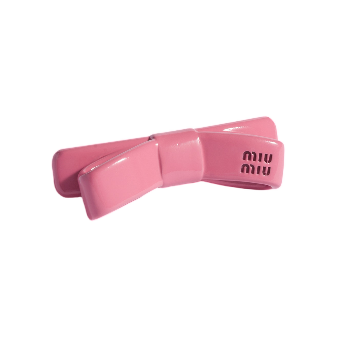 5IF359-2G88-F0638 Miu Miu Enameled Metal Hair Clip Begonia Pink