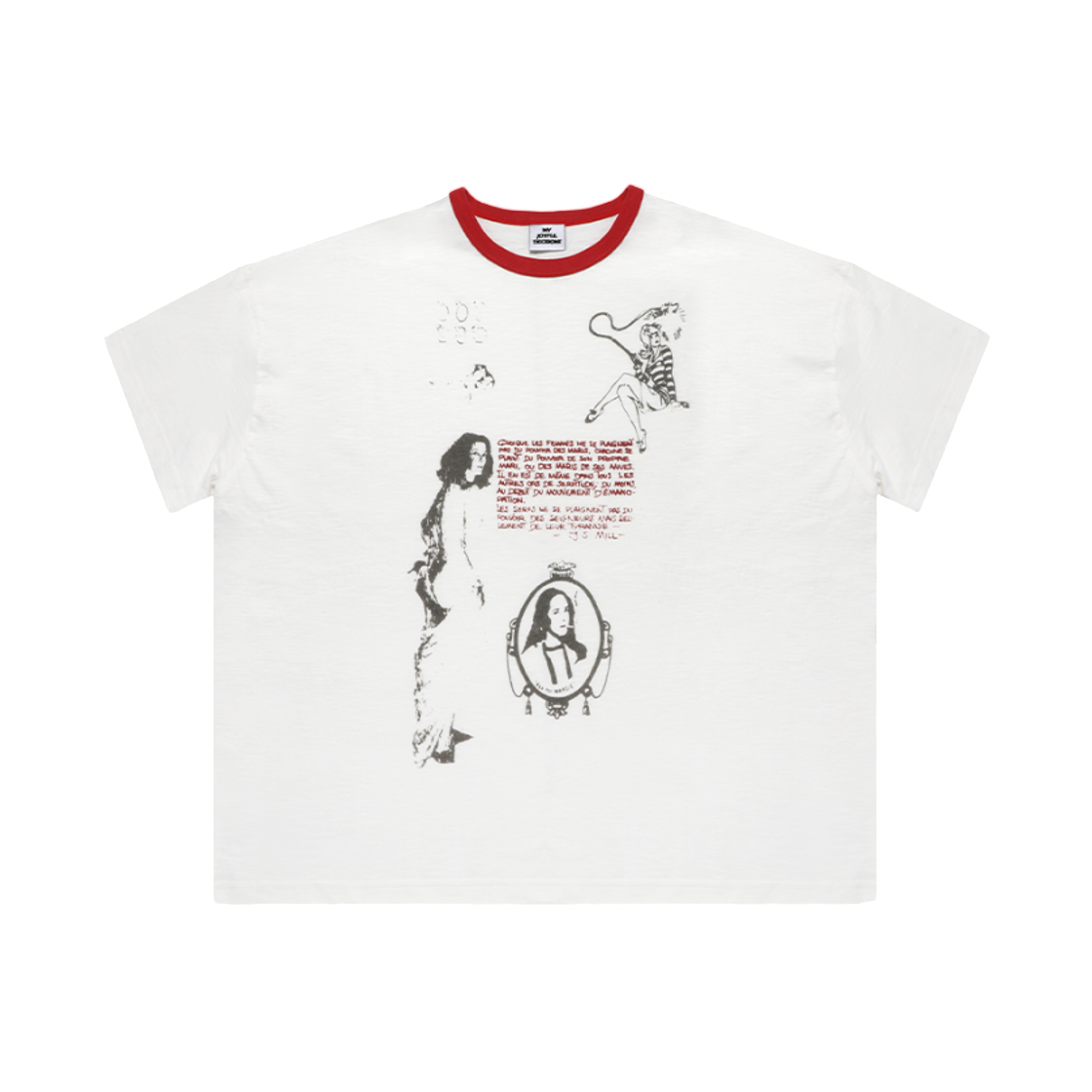 엠제이디 오버사이즈 스탬프 링거 티셔츠 화이트(MJD Oversized Stamp Ringer T-Shirt White) - 1