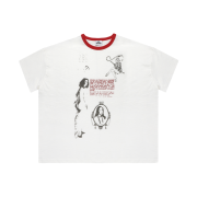 MJD Oversized Stamp Ringer T-Shirt White