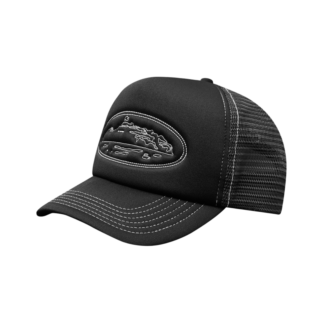 코르테이즈 아일랜드 아웃라인 트러커 햇 블랙(Corteiz Island Outline Trucker Hat Black)