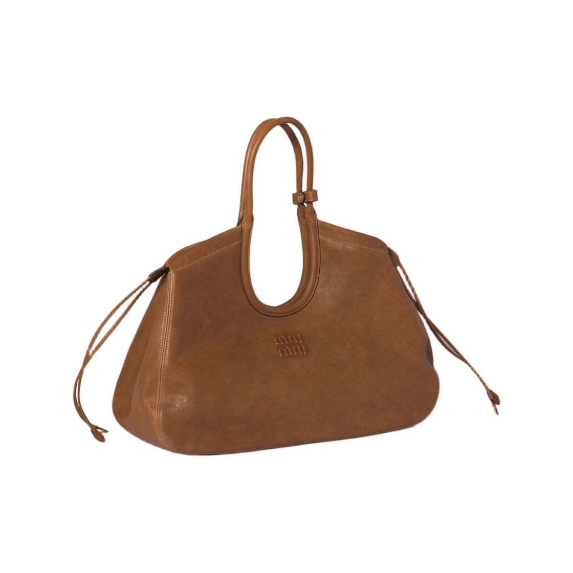 미우 미우 아이비 나파 레더 쇼핑백 백 오크(Miu Miu Ivy Nappa Leather Shopping Bag Oak) - 2