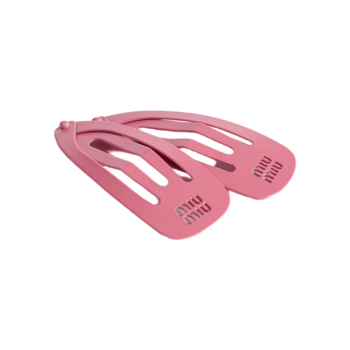 5IF291-2DTU-F0638 Miu Miu Metal Hair Clips Begonia Pink