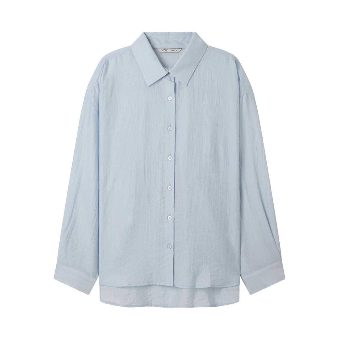 (W) 미쏘 x 쭈언니 오버핏 시스루 셔츠 라이트 블루((W) Mixxo x Jju Unni Overfit See Through Shirt Light Blue)