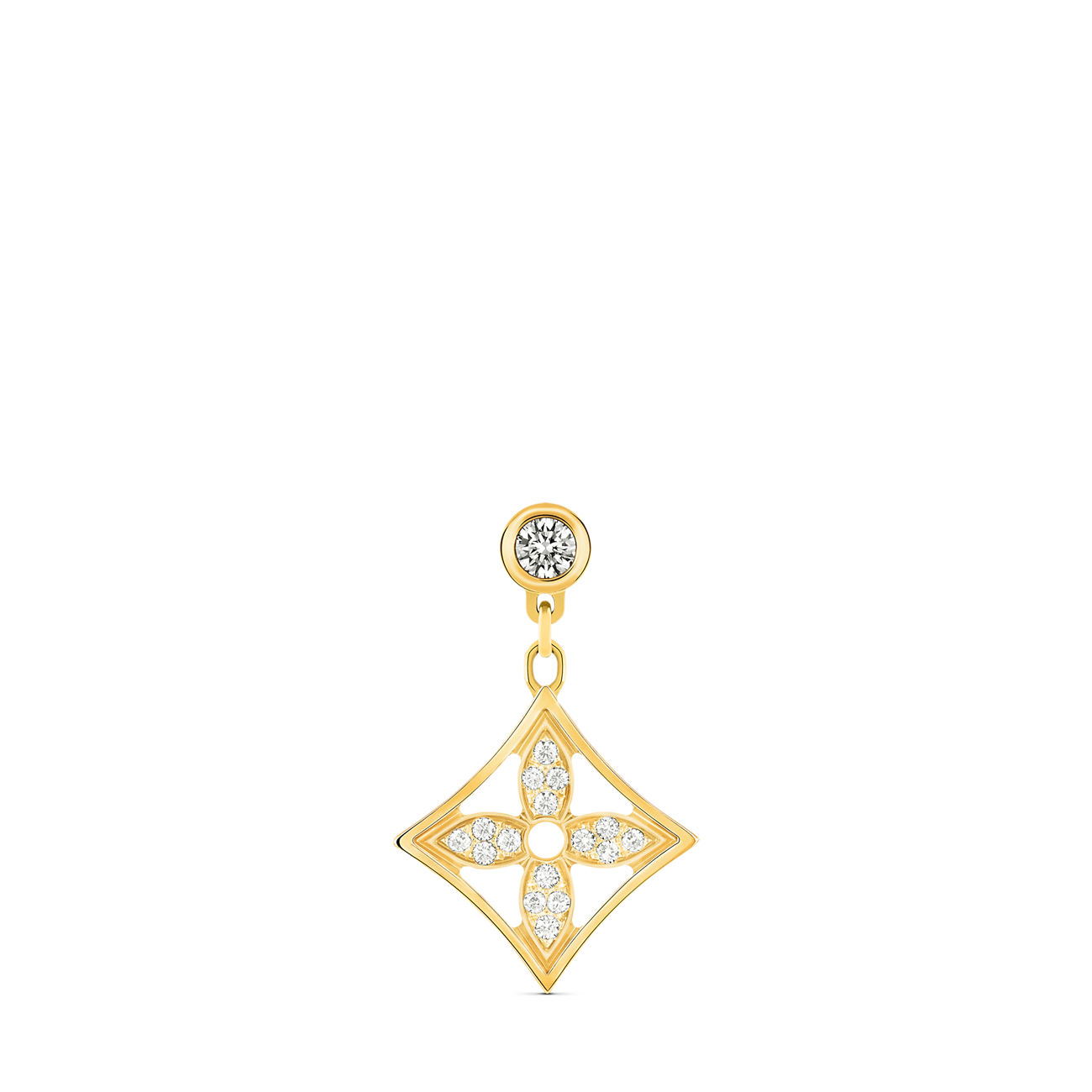 Q06168 (W) Louis Vuitton Idylle Blossom Ear Stud Yellow Gold Diamond
