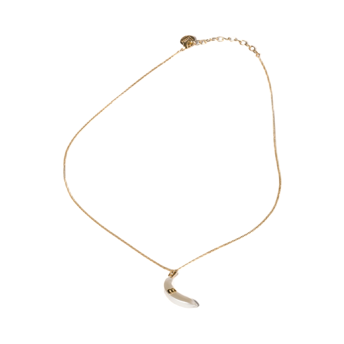 5IC345-2G9O-F0SAJ Miu Miu Metal Necklace with Pendant Gold Cream