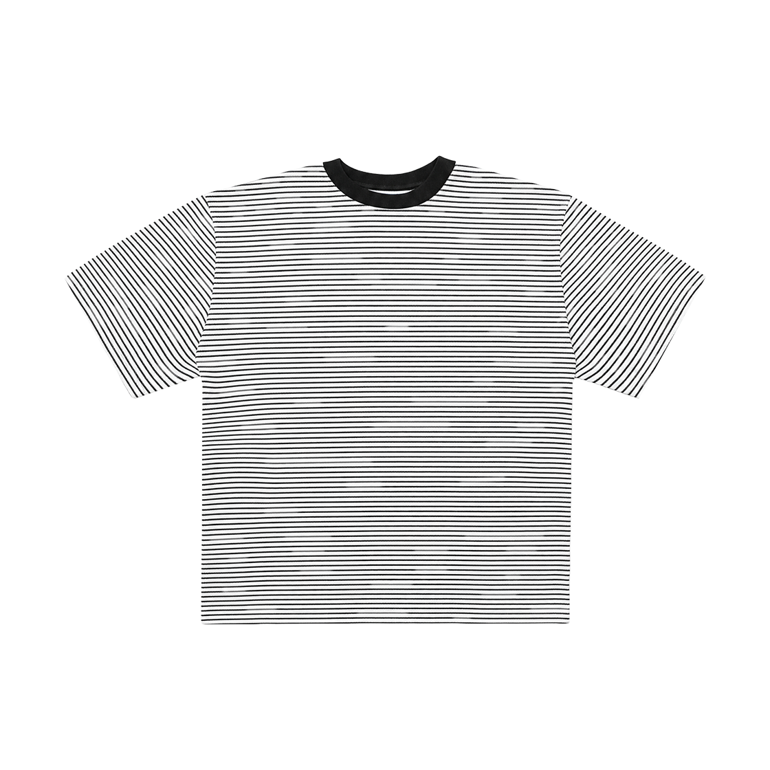 카미엔 백 플리츠 스트라이프 티 화이트(Kamien Back Pleats Stripe Tee White)