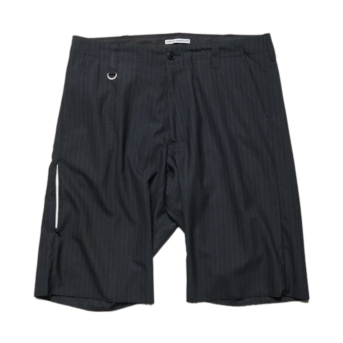 유니폼 익스페리먼트 스트레치 울 컷오프 쇼츠 블랙 스트라이프(Uniform Experiment Stretch Wool Cut-Off Shorts Black Stripe)