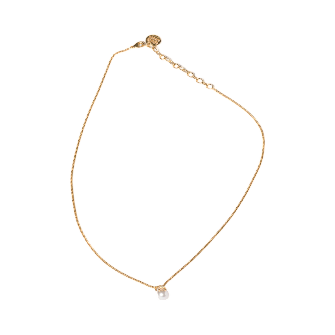 5IC358-2G9O-F0SAJ Miu Miu Metal and Pearl Necklace Gold Cream
