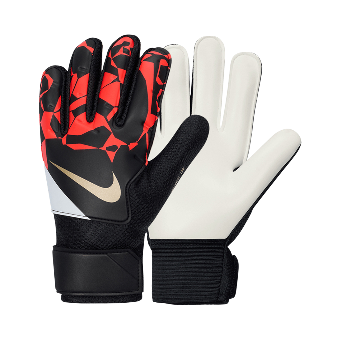 HQ0258-011 (Kids) Nike Match Soccer Goalkeeper Gloves Black Bright Crimson