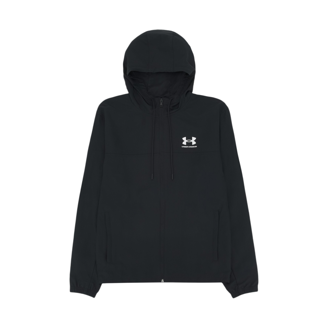 언더아머 라이벌 우븐 윈드브레이커 블랙 화이트(Under Armour Rival Woven Windbreaker Black White)