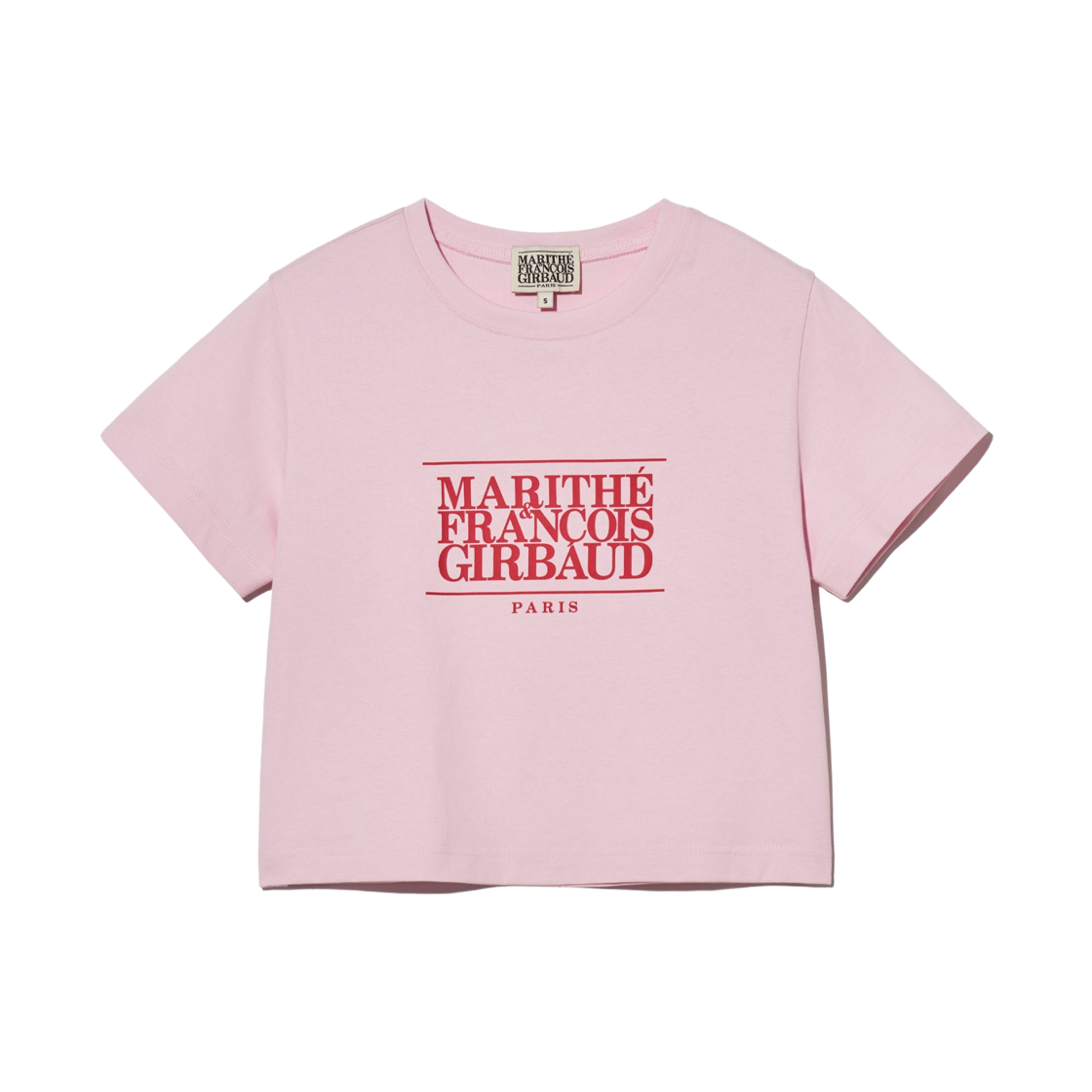 (W) 마리떼 프랑소와 저버 클래식 로고 크롭 티셔츠 베이비 핑크((W) Marithe Francois Girbaud Classic Logo Crop T-Shirt Baby Pink) - 1