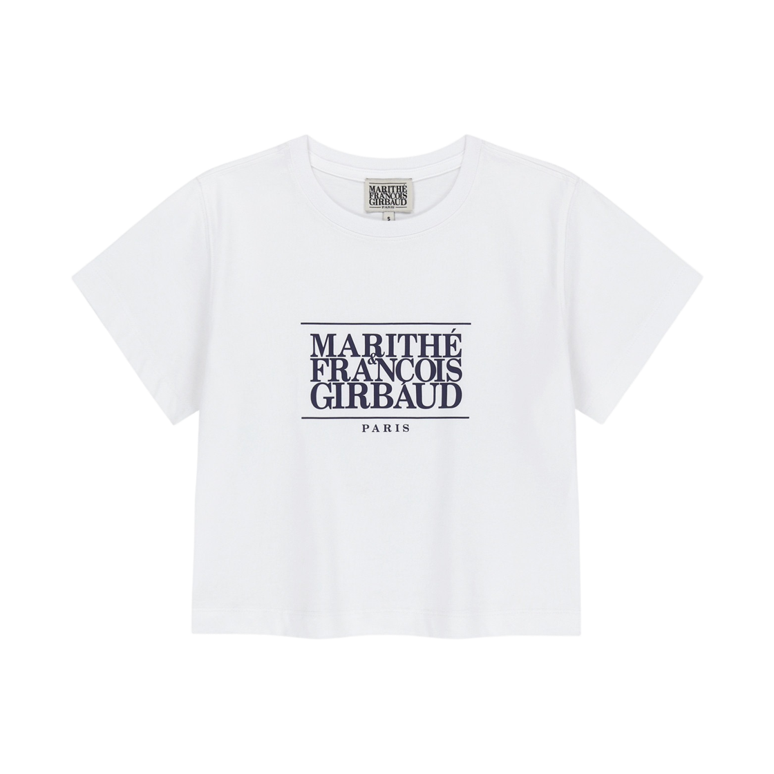 (W) 마리떼 프랑소와 저버 클래식 로고 크롭 티셔츠 화이트((W) Marithe Francois Girbaud Classic Logo Crop T-Shirt White)