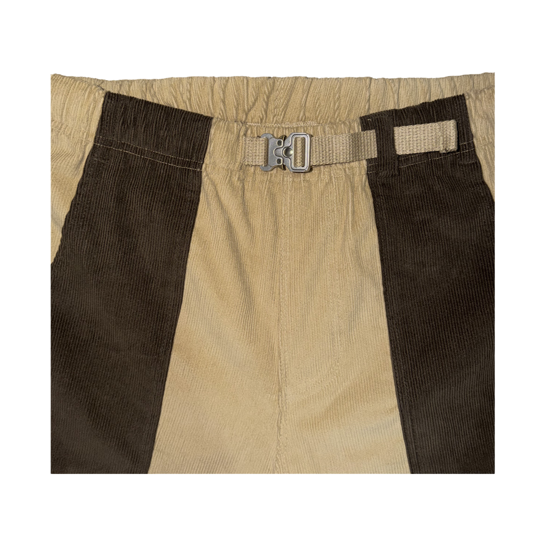 갈릭블루스 코듀로이 벨티드 퍼티그 쇼츠 베이지&브라운(GARLICBLUES Corduroy Belted Fatigue Shorts Beige&Brown) - 2