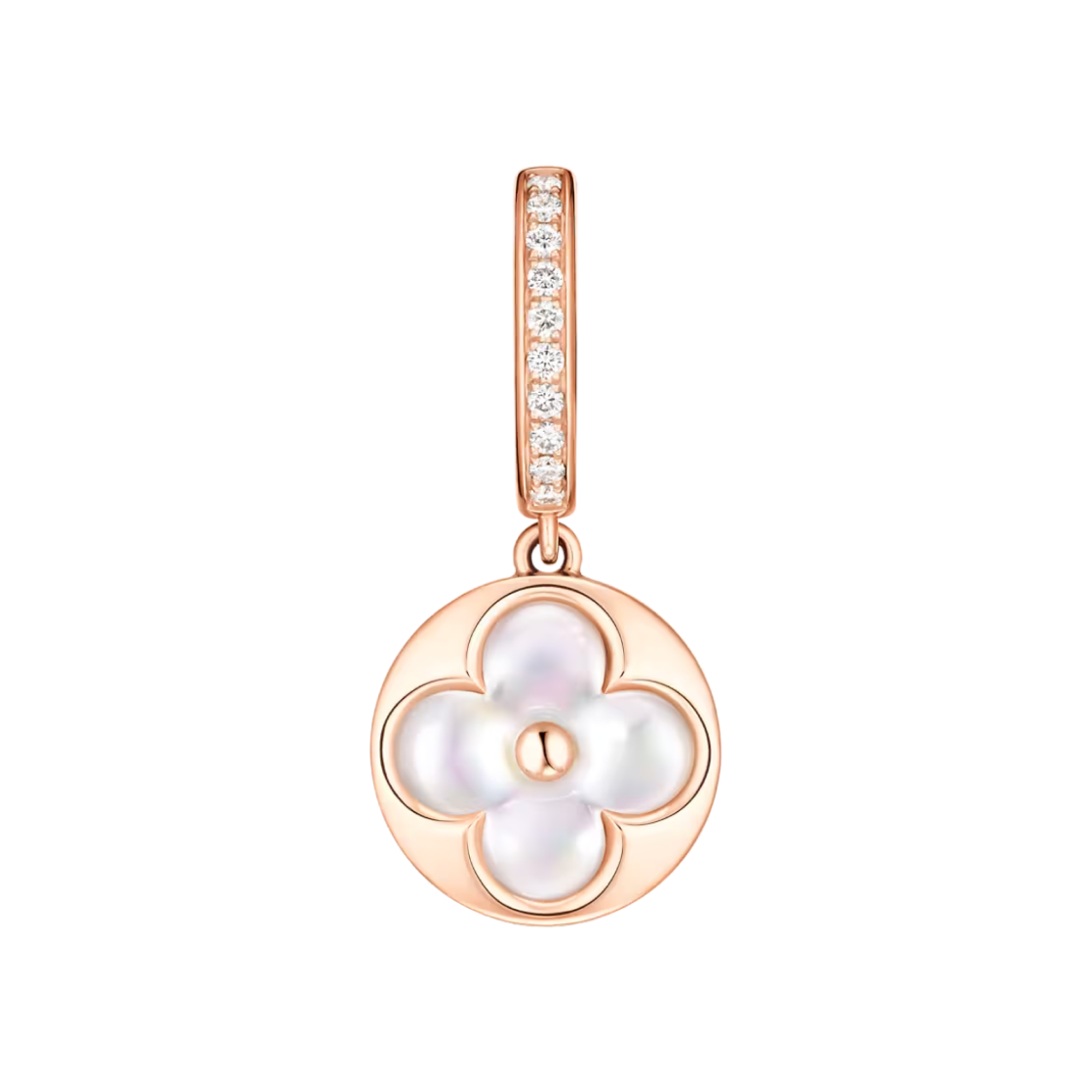 Q16908 (W) Louis Vuitton Color Blossom BB Sun Sleeper Per Unit Earrings Pink Gold White Mother of Pearl Diamond