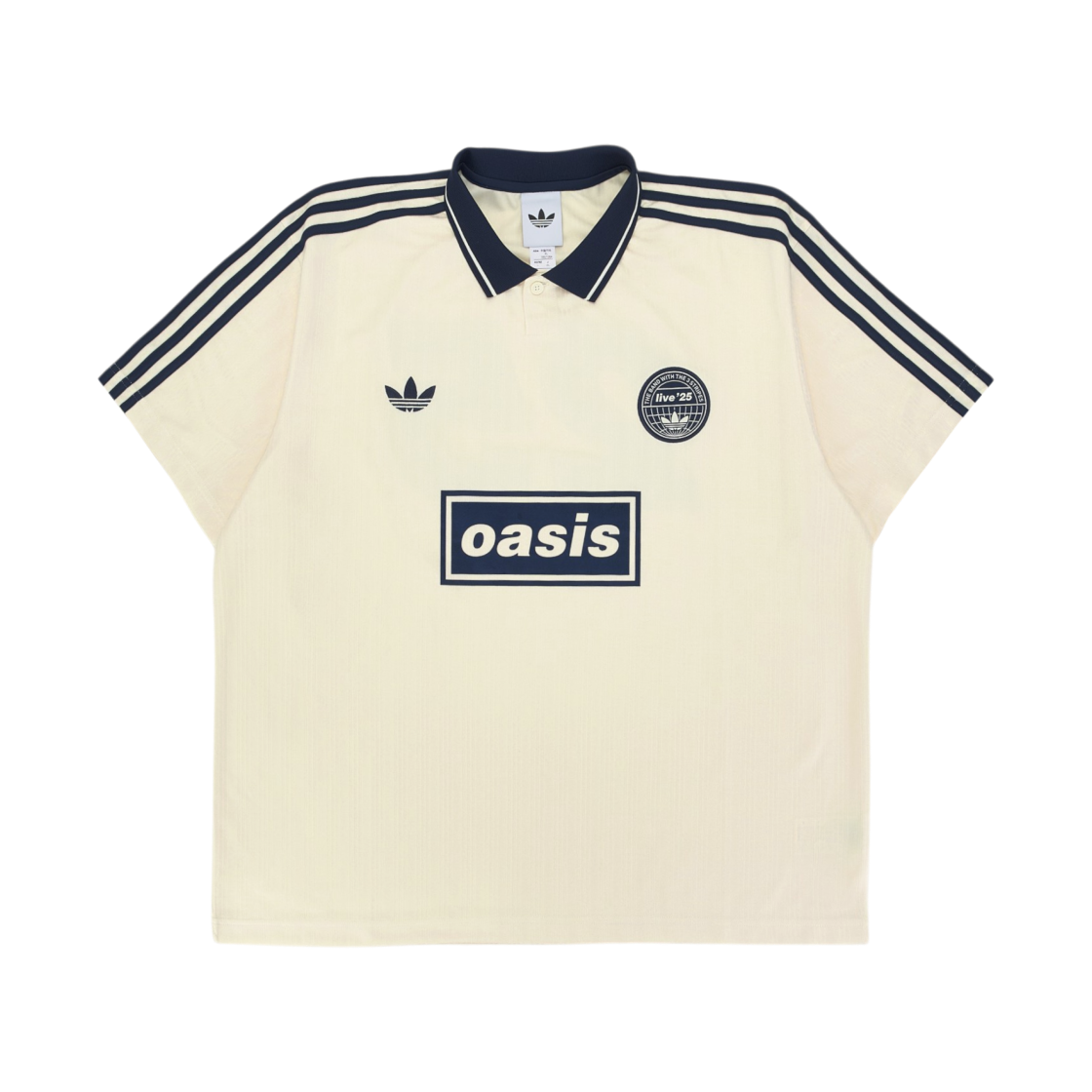 아디다스 x 오아시스 투어 자카드 저지 크림 화이트 나이트 인디고 - KR 사이즈(Adidas x Oasis Tour Jacquard Jersey Cream White Night Indigo - KR Sizing)