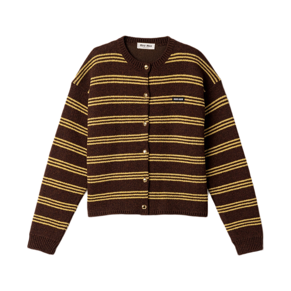 MMF899-6300-F0324 (W) Miu Miu Wool and Cashmere Cardigan Cocoa Brown
