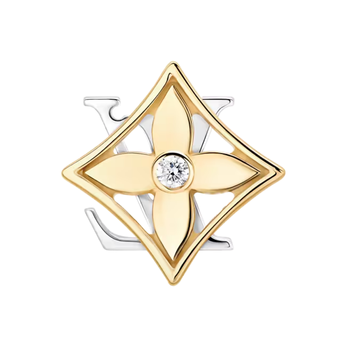 Q06171 Louis Vuitton Idylle Blossom Reversible Stud Yellow White Gold Diamond