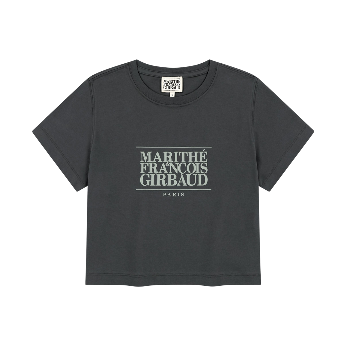 (W) 마리떼 프랑소와 저버 클래식 로고 크롭 티셔츠 차콜((W) Marithe Francois Girbaud Classic Logo Crop T-Shirt Charcoal)