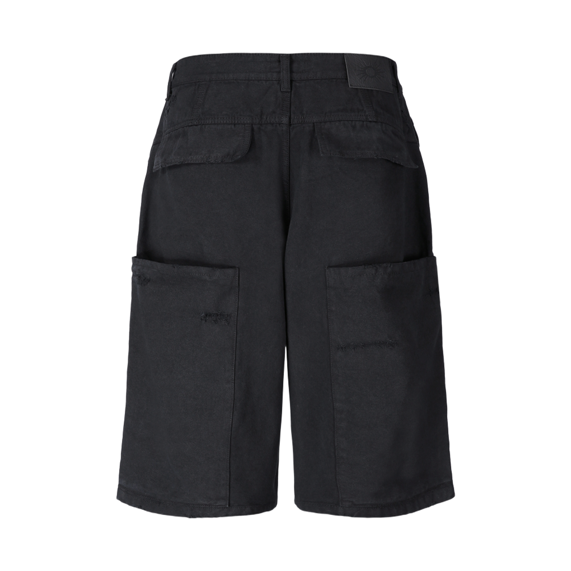 톤얼타이드 버튼 플라이 카고 버뮤다 팬츠 블랙(tornortied Button Fly Cargo Bermuda Pants Black) - 3
