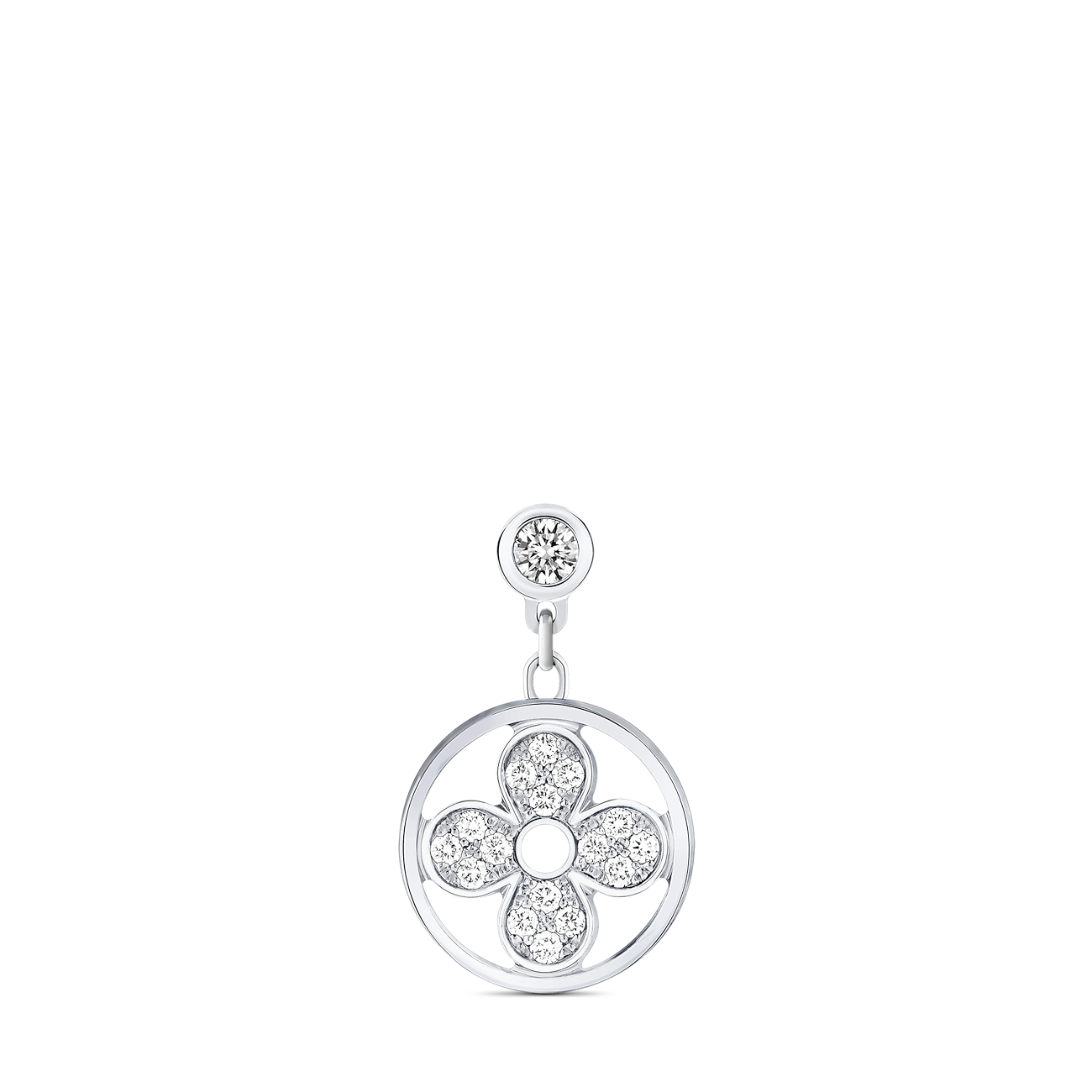 Q06170 (W) Louis Vuitton Idylle Blossom Ear Stud White Gold Diamond