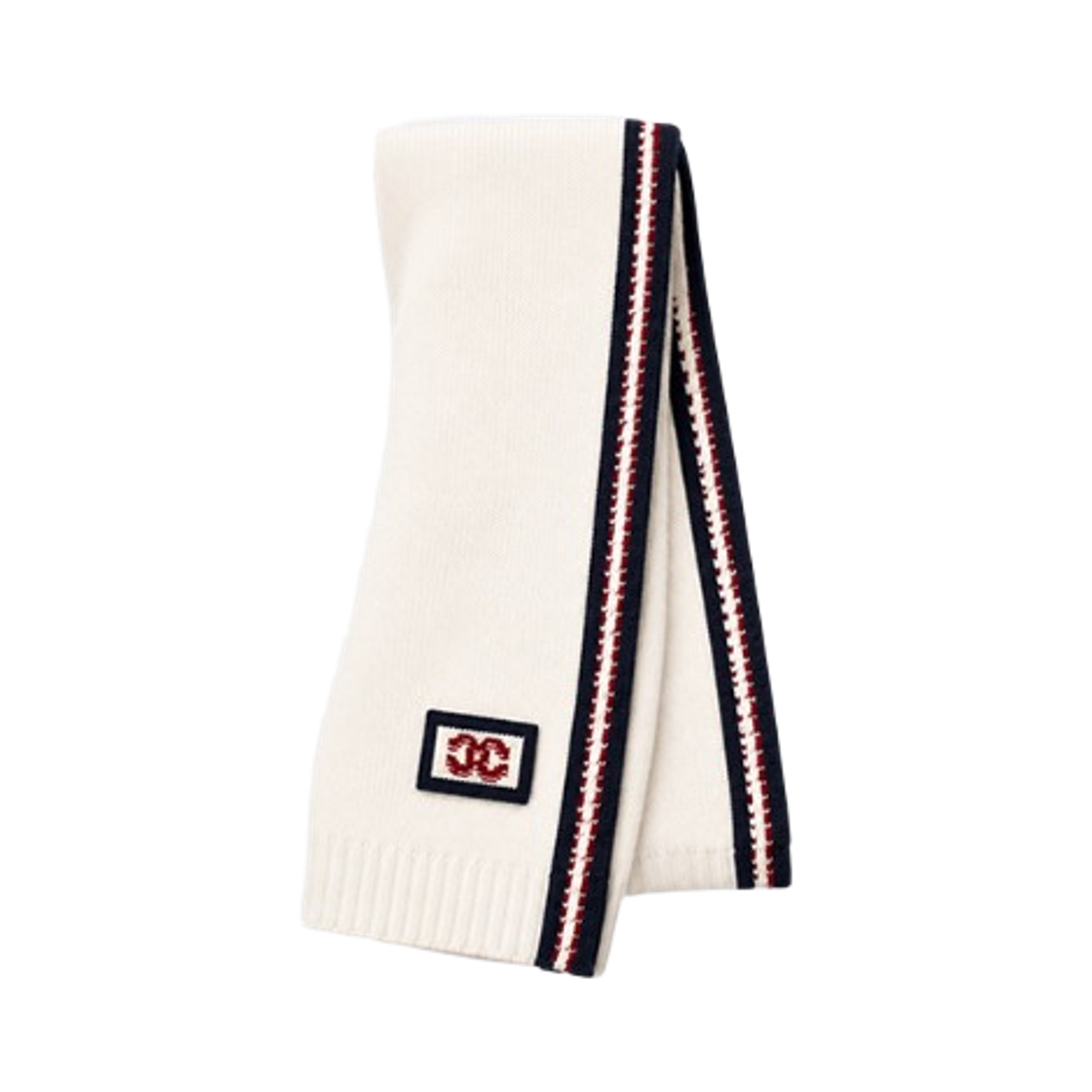 AAB864-B23733-U8276 Chanel Cashmere Signature Logo Muffler White Black
