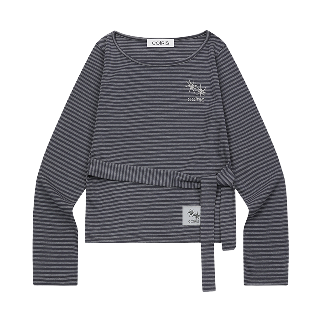 C-P00000IM Coiris Raet Strap Stripe Long Sleeve T Charcoal