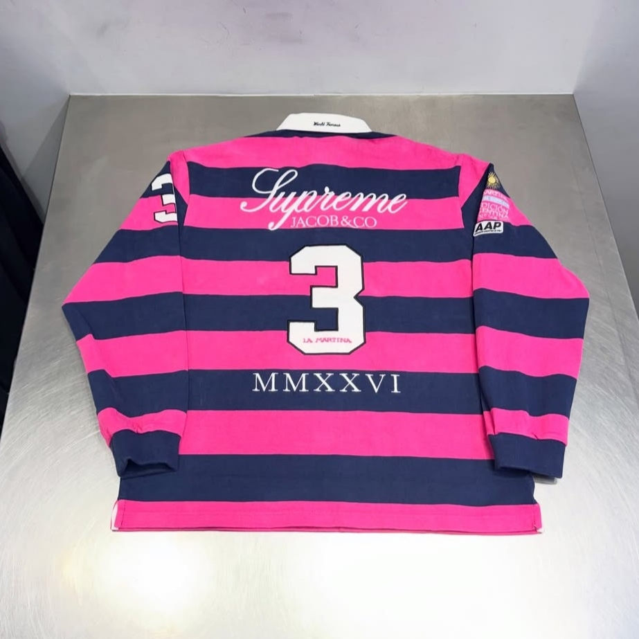 Supreme x La Martina x Jacob & Co Rugby Stripe - 26SS 착용 스타일 - 4
