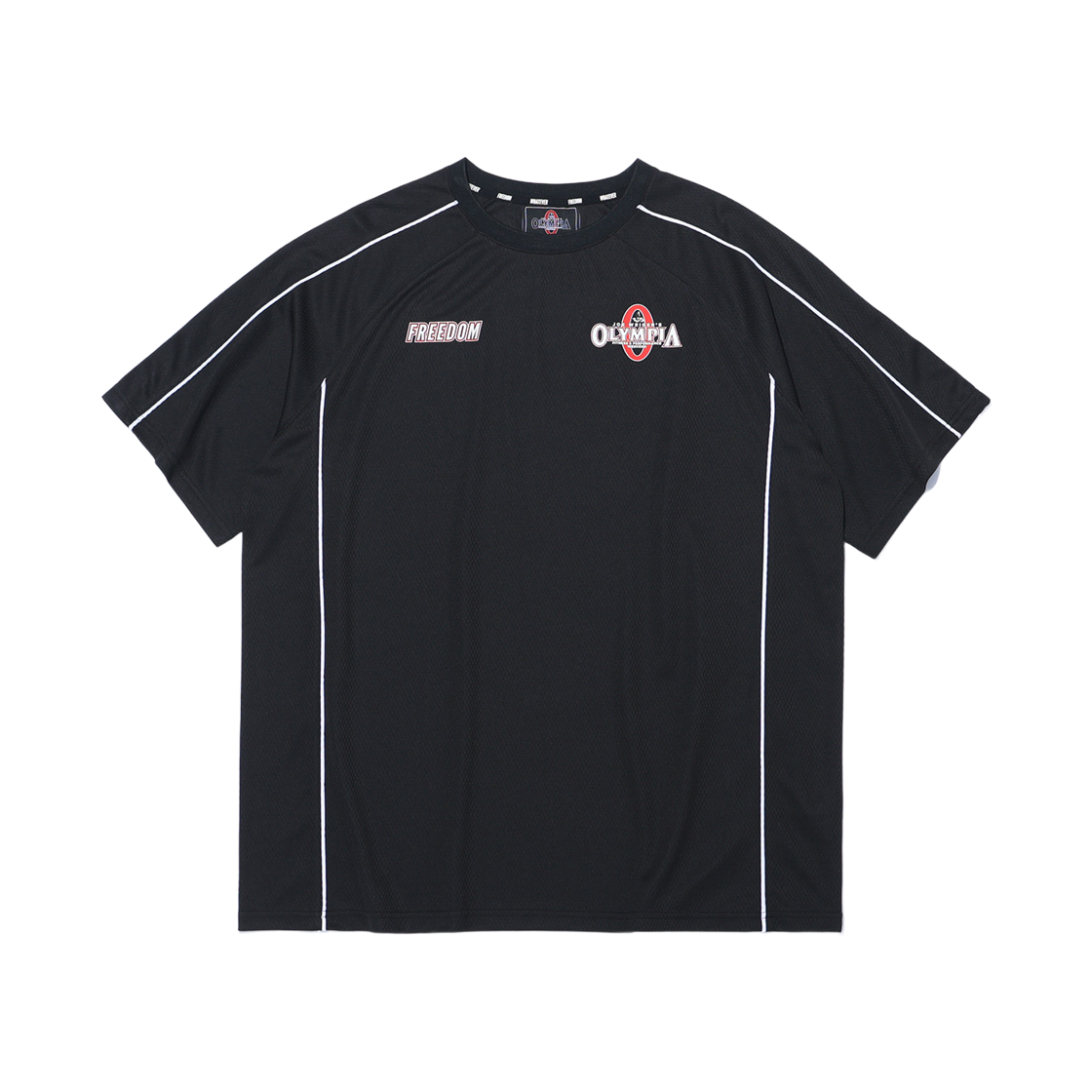 프리덤 올림피아 라인 패널 반팔 티셔츠 블랙(FREEDOM Olympia Line Panel Short Sleeve T-Shirt Black) - 1