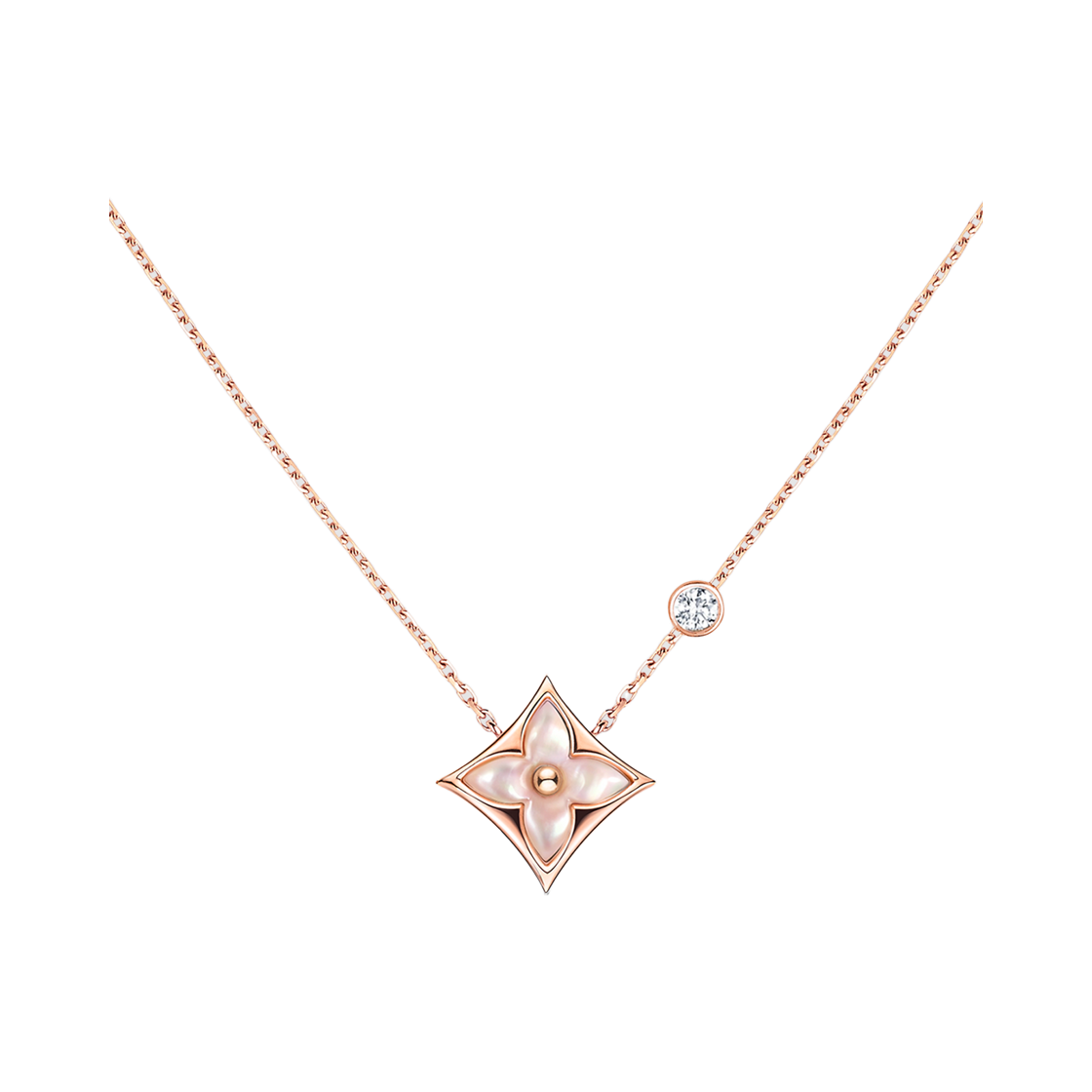 Q93612 (W) Louis Vuitton Color Blossom BB Star Pendant Pink Gold Pink Mother of Pearl Diamond