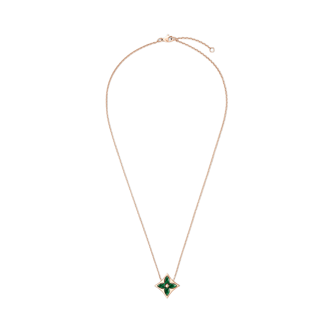 (W) 루이비통 컬러 블라썸 M 스타 펜던트 핑크 골드 말라카이트((W) Louis Vuitton Color Blossom M Star Pendant Pink Gold Malachite) - 2